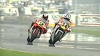 ☆ 1990 オランダ GP500 ③ ”Wガードナーがホールショット スタート出遅れたKシュワンツだがEローソンをかわしWレイニーとのトップバトルに” WGP Rd8 DUTCH TT [upl. by Ayitahs]