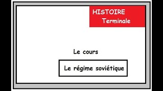 HISTOIRE Terminale le régime soviétique de lentre deux guerres [upl. by Calla733]