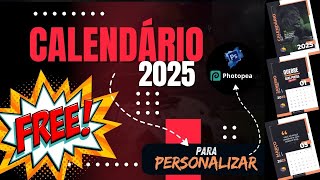 Calendário 2025 para imprimir Grátis  Editável online e Gratuito [upl. by Itsrik]