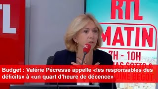 Budget  Valérie Pécresse appelle «les responsables des déficits» à «un quart d’heure de décence» [upl. by Rainer]