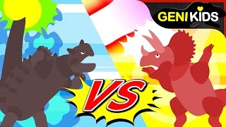 ▶Genikids Dino Movie◀ 5 Ankylosaurus VS Triceratops Fierce battle for LETTUCE  Dinosaurs for Kids [upl. by Chiang]