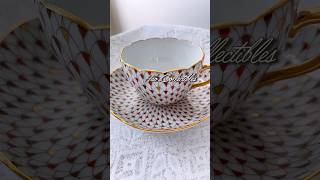 Herend special fishnet teacup and saucer herend porcelain haoscollectibles2024 [upl. by Ahsilat822]