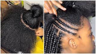 Express Kids Braids  Knotless Box Braids  Feed In Braids hairstyles Kid Friendly Braids and Beads [upl. by Lyrac]