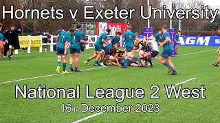 Hornets RFC v Exeter University RFC 16 December 2023 [upl. by Malony]