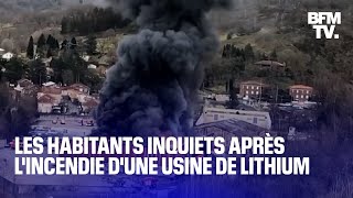 Des habitants inquiets après lincendie dune usine de lithium dans lAveyron [upl. by Ennove635]