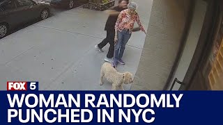 81yearold woman randomly punched in NYC [upl. by Yatzeck920]