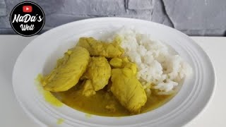 HähnchenCurry mit Reis Rezept  schnelles amp einfaches Mittagessen mit Kakosmilch [upl. by Litha]