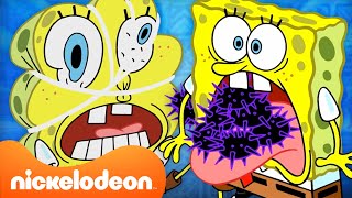 Bob Esponja  Los momentos más DOLOROSOS de Bob Esponja 😣 Compilación de 60 minutos  Nickelodeon [upl. by Ennavoj285]