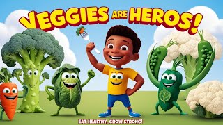 “Veggies Are Heroes Fun Kids Poem About Eating Healthy  Colorful Cartoon Adventure” [upl. by Icyac]