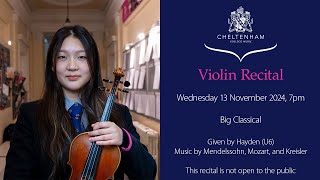 Hayden U6 Violin Recital Wednesday 13 November 7pm [upl. by Dlanger559]