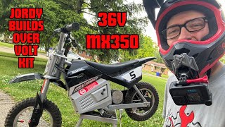 Razor MX350 36V Overvolt Kit Install amp Test Ride  Jordy Builds [upl. by Htiekel]