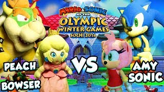 ABM Bowser amp Peach Vs Sonic amp Amy  Mario amp Sonic Sochi 2014 Olympic Games ᴴᴰ [upl. by Leoine]