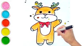 HOW TO DRAW A CHRISTMAS REINDEER  CHRISTMAS DRAWINGS [upl. by Isewk]