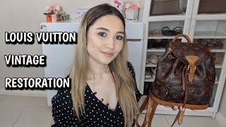 LOUIS VUITTON MINI MONTSOURIS BACKPACK REVEAL amp RESTORATION OF A VINTAGE BAG [upl. by Katonah7]