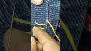 Jeans leg redu ction with sewing technique [upl. by Toma181]