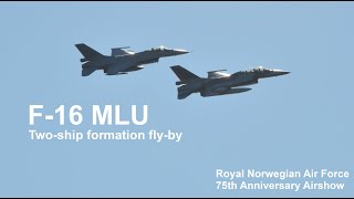 RNoAF F16 twoship formation flyby [upl. by Jabon]