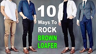 10 Ways To ROCK Brown Loafers  Men’s Outfit Ideas [upl. by Colwin]