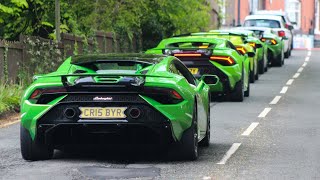 Supercars in Alderley Edge 2024 812 Competizione SF90 x2 STO Huracan Technica x5 GT3 RS G60… [upl. by Saxen]