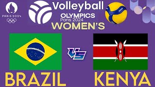 OLYMPIC WOMENS VOLLEYBALL LIVE │ BRAZIL vs KENYA Livescore [upl. by Nahtanoj]