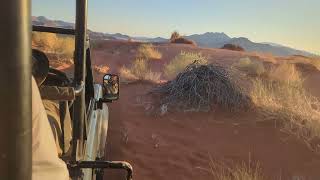 Driving toward sundown 04 local summit at Wolwedans Camp Namibia 20230515 [upl. by Nered]