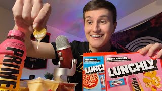 ASMR Lunchly Taste Test  Review 🔴🔵 mukbang [upl. by Bushweller]