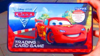 Awesome Cars 2 Trading Card Car Game with Exclusive Lightning McQueen Mater Game Token Disney Pixar [upl. by Abelard]