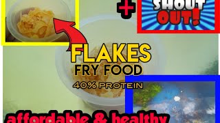 Homemade Flakes fish food for fry with high protein  shout out affordable and healthy [upl. by Ikir]