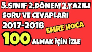 5SINIF FEN BİLİMLERİ 2DÖNEM 2YAZILI [upl. by Clovis]