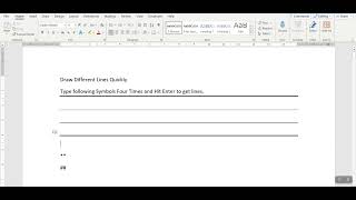 Draw Different types of Underlines Quickly in MS Word [upl. by Specht]