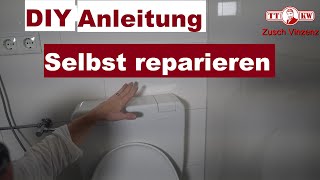 Wasser im Spülkasten läuft ständig nach Was tun Toilettenspülung reparieren Anleitung Toilette [upl. by Aremmat]