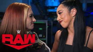 Becky Lynch invites Indi Hartwell to come to NXT for a match Raw exclusive Oct 2 2023 [upl. by Baker]