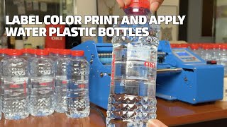 Label Color Print and Apply Water Plastic Bottles [upl. by Vowel98]