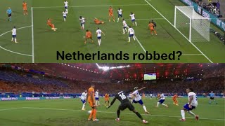 Netherlands v France offside goal controversy  Simmons goal disallowed  Dumfries offside EURO2024 [upl. by Aiciles]