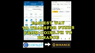 EASIEST WAY TO TRANSFER FUNDS FROM COINSPH TO BINANCE  LOW TRANSFER FEE  TAGALOG TUTORIAL [upl. by Onitram]