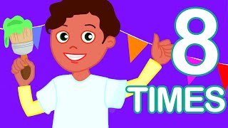 8 Times Table Song  Multiplication Song for Kids  Learn Math Song for Preschoolers [upl. by Portland]