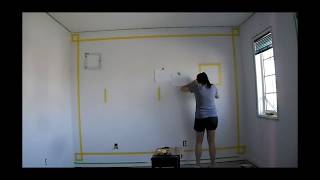 DIY Geometric Wall Paint  Peinture murale géométrique bricolage [upl. by Ardme]