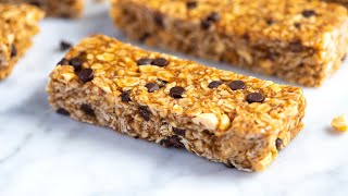 Easy Peanut Butter Granola Bars Recipe [upl. by Jamill]