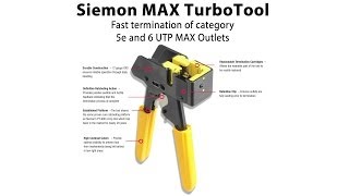 Siemon  MAX TurboTool Cuts Category 5e and 6 Termination Times  Demo [upl. by Aiki224]