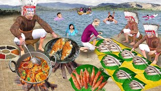 Narmada River Adivasi Machli Ka Bhojan Fish Fry Curry Street Food Hindi Kahaniya Hindi Moral Stories [upl. by Arvin]