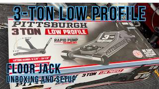 PITTSBURGH 3TON LOW PROFILE FLOOR JACK Unboxing and setup [upl. by Clawson]