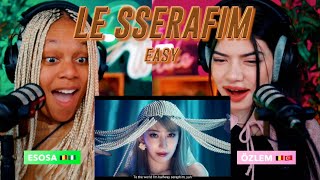 LE SSERAFIM 르세라핌 EASY OFFICIAL MV and EASY l Original Stage reaction [upl. by Hauck]