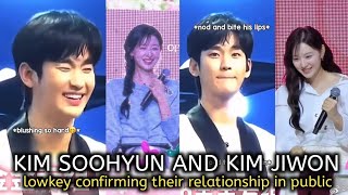 kim soohyun amp kim jiwon deeply in love with each other look at them blushing when fans teasing them [upl. by Elberta542]