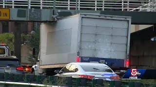 Storrowed again Truck stuck under Boston bridge [upl. by Aloke129]