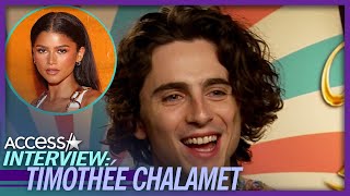 Timothée Chalamet Credits Zendaya For Inspiring His Bold ‘Wonka’ Fashion [upl. by Marty758]