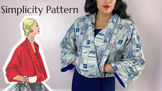 Sewing a Vintage Style Jacket to Watch The World Series Simplicity 1319 [upl. by Vanny112]