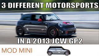 3 Different Motorsports in a 2013 MINI Cooper GP GP2 AutoX Hill Climb Road Course [upl. by Adlin]