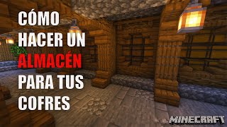 Minecraft Cómo hacer un ALMACÉN para SURVIVAL  TUTORIAL [upl. by Arlin]