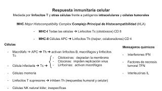 Inmunología 09  Respuesta inmunitaria celular [upl. by Crystie]