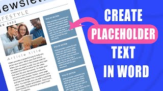 Create placeholder or random text in Microsoft Word [upl. by Akkin]