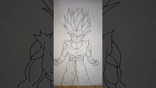 Gohan SS2 Outline ✨ shorts drawing [upl. by Rooker206]